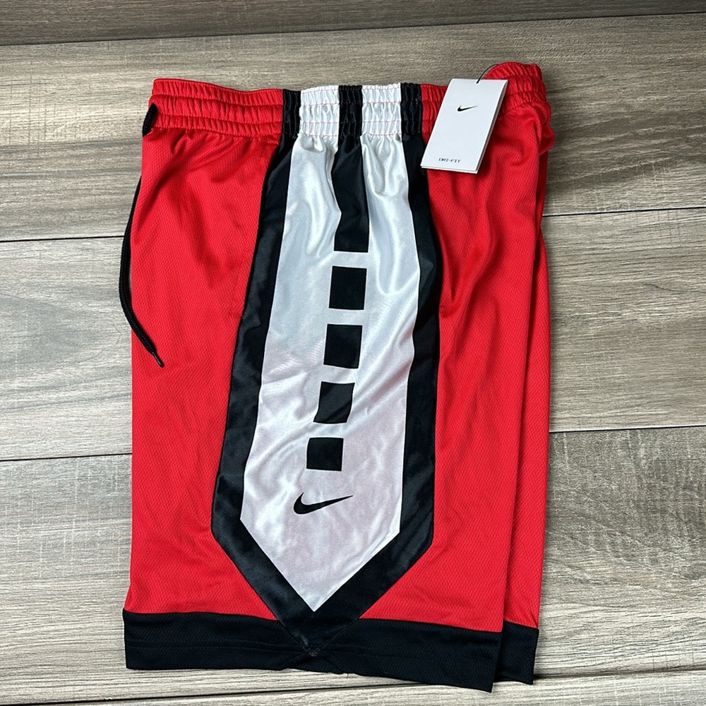 Nike Men’s Dri-FIT Elite Basketball Shorts, University Red/Black-black,white Med